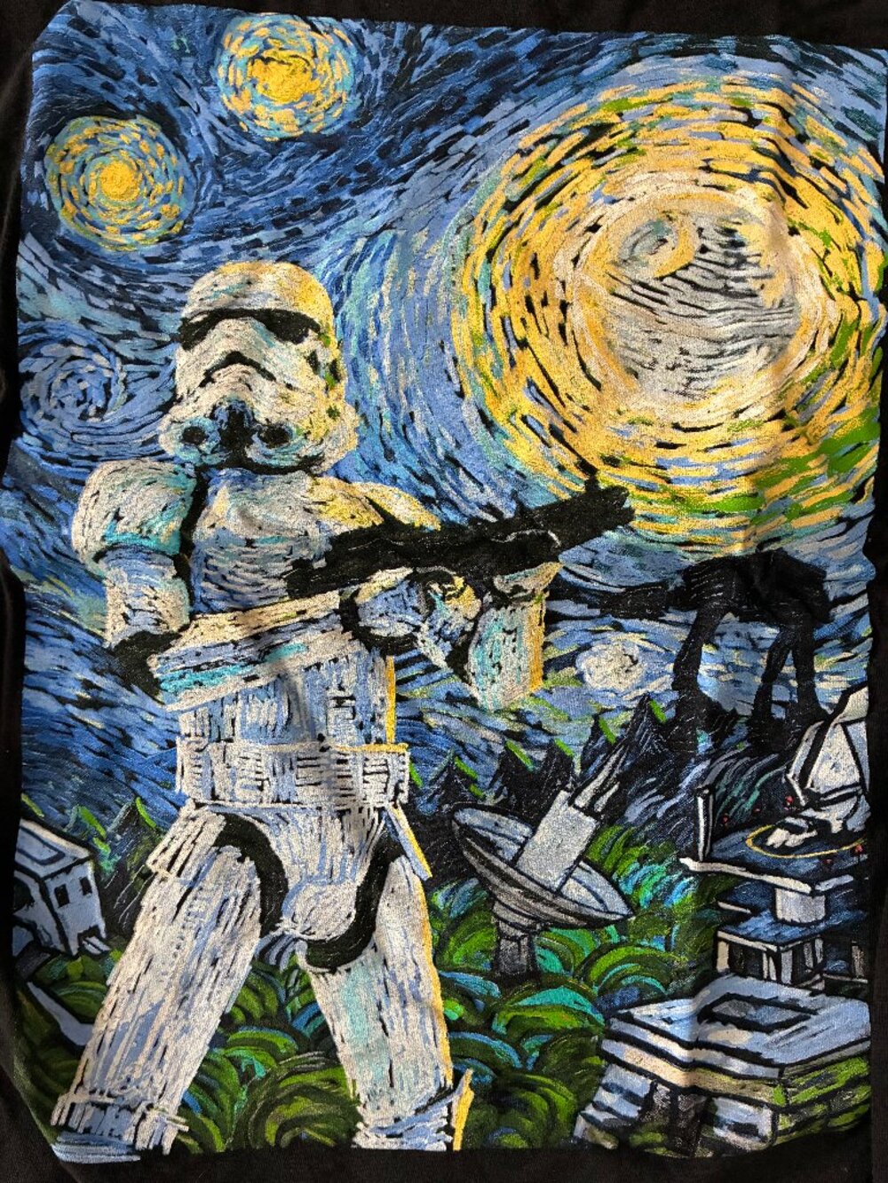 Star Wars Stormtrooper Starry Night T-Shirt Officially Licensed Black M